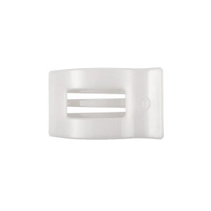 Teleties small rectangular flat hair clip coconut white